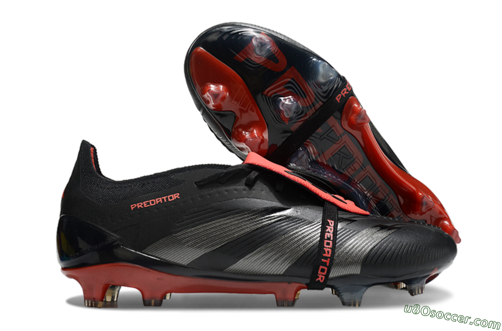 Adidas Predator Elite Tongue FG Firm Ground Soccer Cleats - Black/Silver/Red 1
