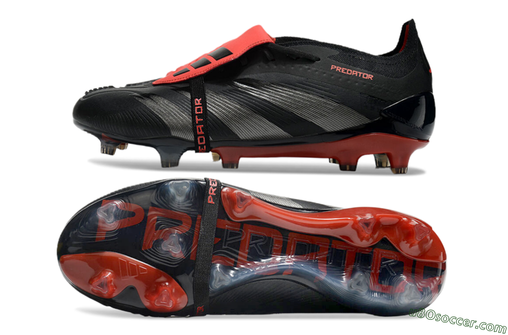 Adidas Predator Elite Tongue FG Firm Ground Soccer Cleats - Black/Silver/Red 0