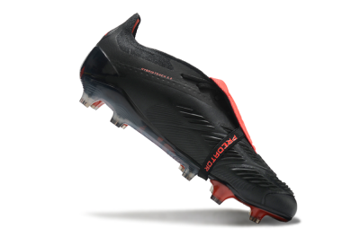 Adidas Predator Elite Tongue FG Firm Ground Soccer Cleats - Black/Silver/Red