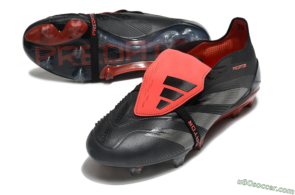 Adidas Predator Elite Tongue FG Firm Ground Soccer Cleats - Black/Silver/Red 3