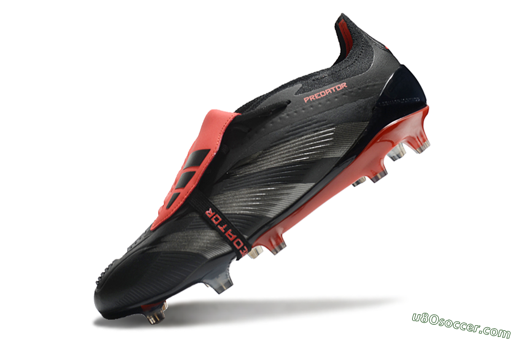 Adidas Predator Elite Tongue FG Firm Ground Soccer Cleats - Black/Silver/Red 5