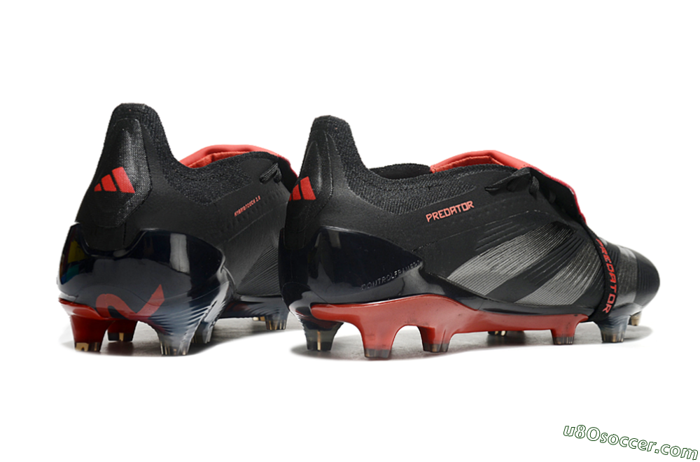 Adidas Predator Elite Tongue FG Firm Ground Soccer Cleats - Black/Silver/Red 6