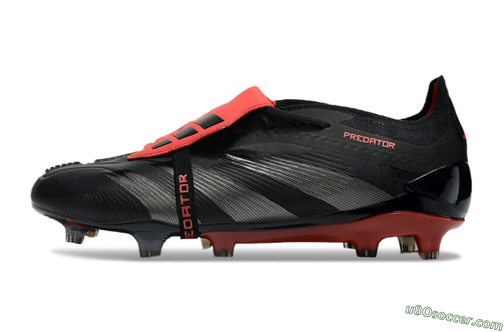 Adidas Predator Elite Tongue FG Firm Ground Soccer Cleats - Black/Silver/Red 2