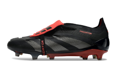 Adidas Predator Elite Tongue FG Firm Ground Soccer Cleats - Black/Silver/Red