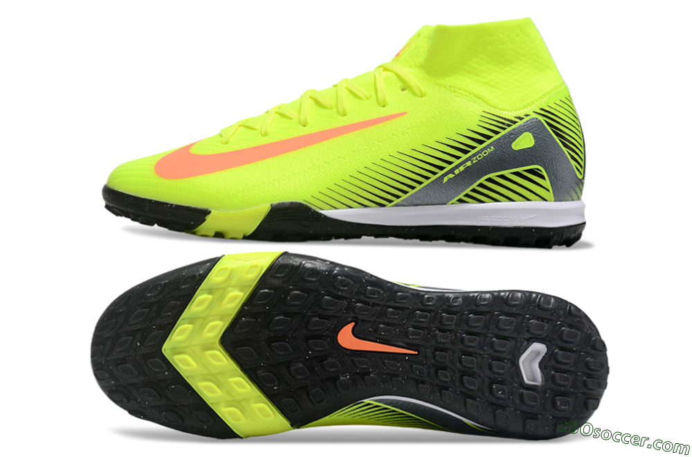 Nike Air Zoom Mercurial Superfly 10 Elite TF Artificial Turf Soccer Shoes - Yellow/Orange/Silver/White 0