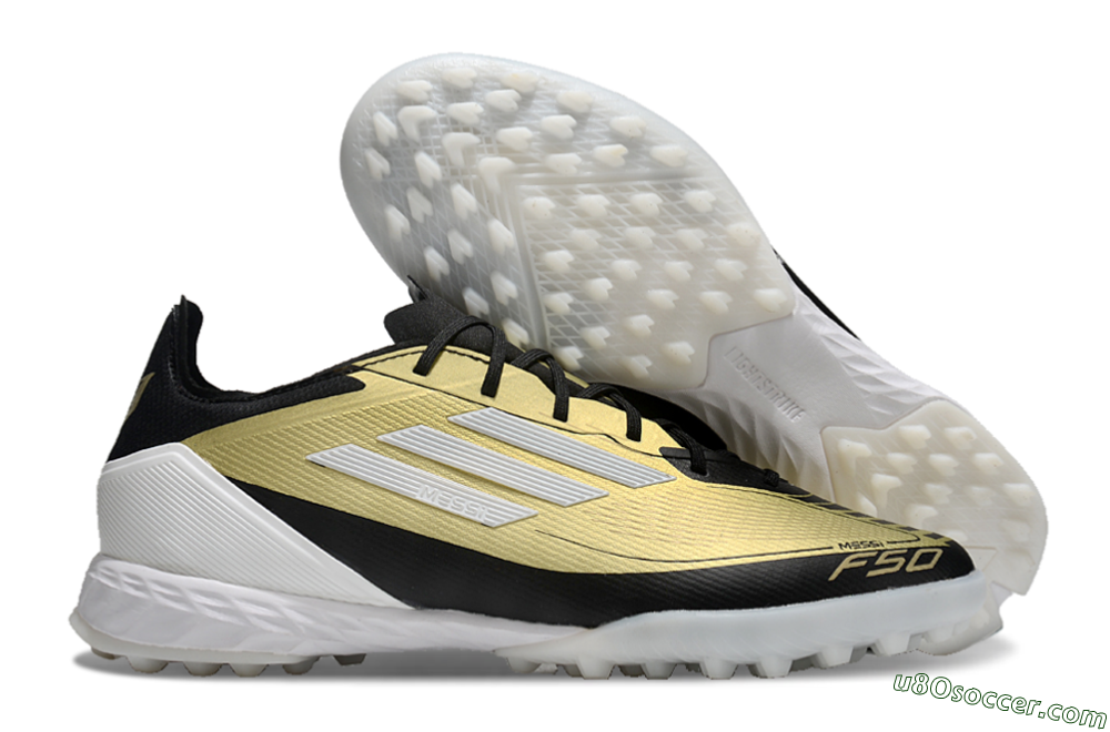 Adidas F50 Pro TF Artificial Turf Soccer Shoes - Gold/White/Black 1