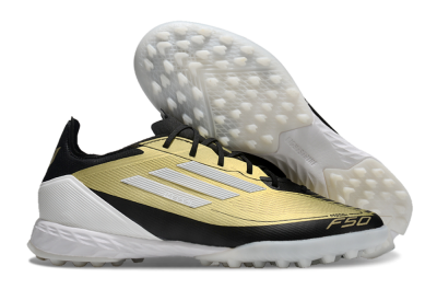 Adidas F50 Pro TF Artificial Turf Soccer Shoes - Gold/White/Black