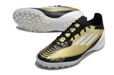 Adidas F50 Pro TF Artificial Turf Soccer Shoes - Gold/White/Black