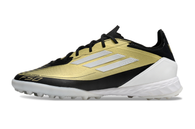 Adidas F50 Pro TF Artificial Turf Soccer Shoes - Gold/White/Black