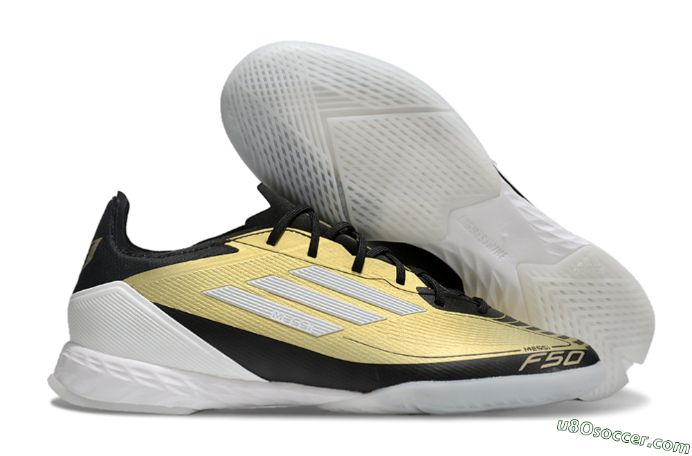 Adidas F50 Pro IC Indoor & Futsal Soccer Shoes - Gold/White/Black 1