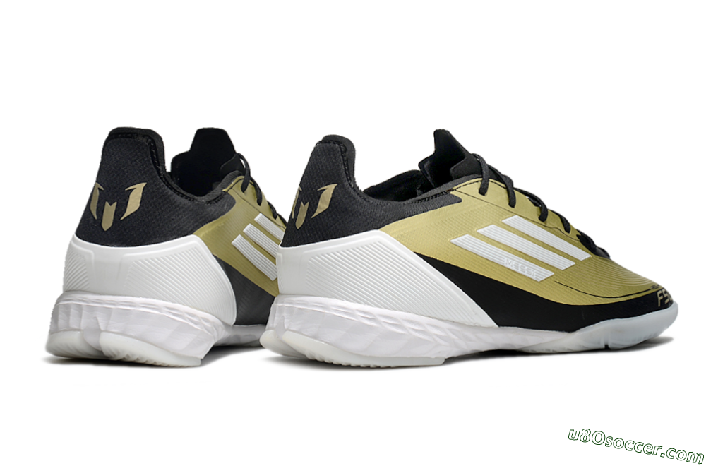 Adidas F50 Pro IC Indoor & Futsal Soccer Shoes - Gold/White/Black 6