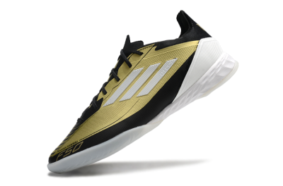 Adidas F50 Pro IC Indoor & Futsal Soccer Shoes - Gold/White/Black