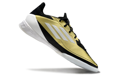 Adidas F50 Pro IC Indoor & Futsal Soccer Shoes - Gold/White/Black