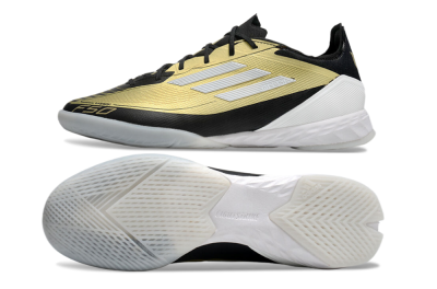 Adidas F50 Pro IC Indoor & Futsal Soccer Shoes - Gold/White/Black