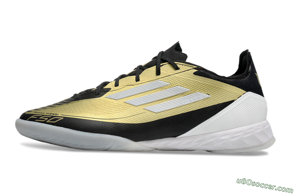 Adidas F50 Pro IC Indoor & Futsal Soccer Shoes - Gold/White/Black 2