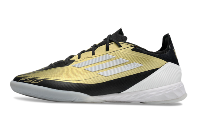 Adidas F50 Pro IC Indoor & Futsal Soccer Shoes - Gold/White/Black