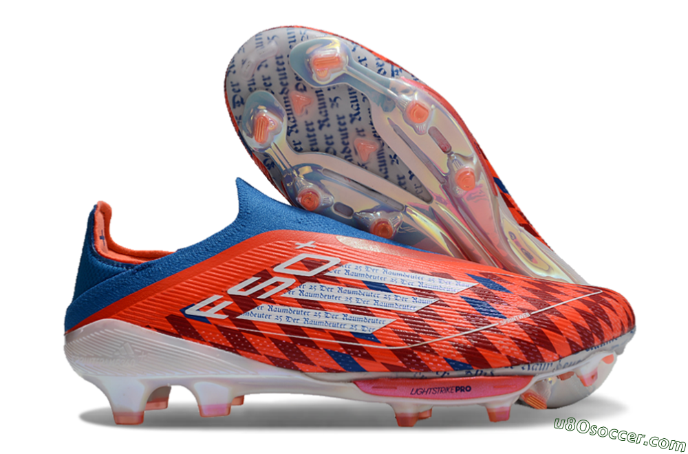 Adidas F50+ Lightstrike Elite Laceless FG Firm Ground Soccer Cleats - Red/Blue/White 1