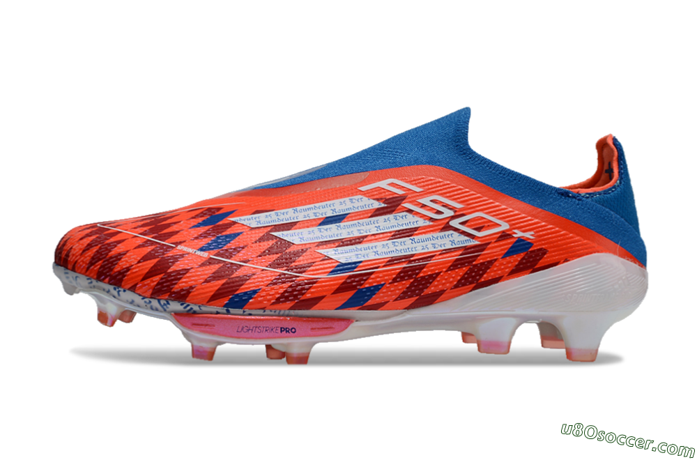 Adidas F50+ Lightstrike Elite Laceless FG Firm Ground Soccer Cleats - Red/Blue/White 2