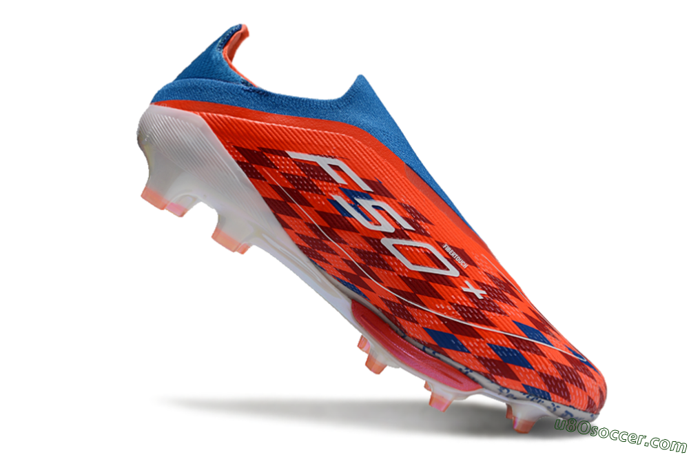 Adidas F50+ Lightstrike Elite Laceless FG Firm Ground Soccer Cleats - Red/Blue/White 4