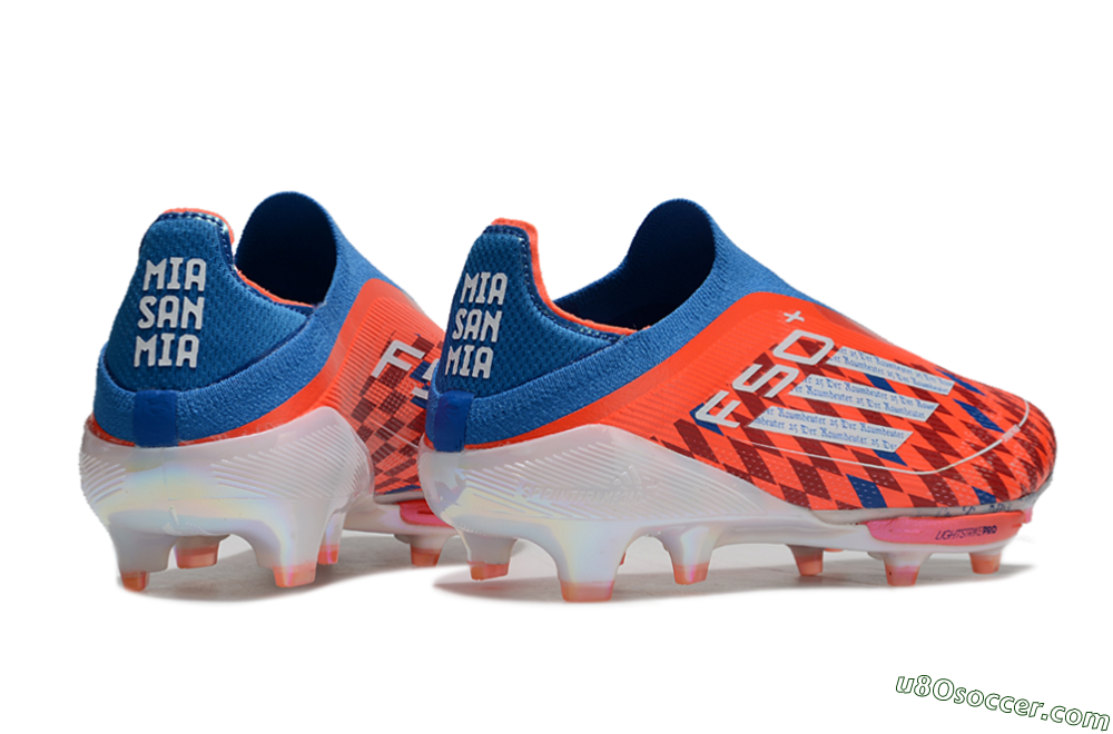 Adidas F50+ Lightstrike Elite Laceless FG Firm Ground Soccer Cleats - Red/Blue/White 6