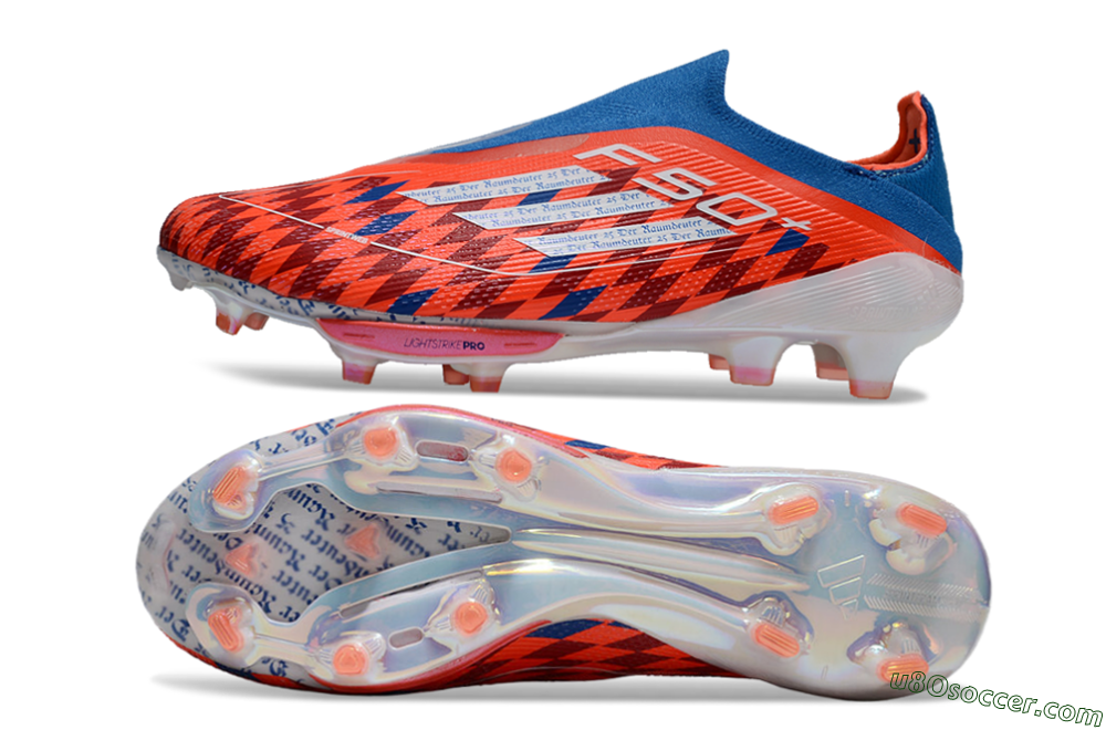 Adidas F50+ Lightstrike Elite Laceless FG Firm Ground Soccer Cleats - Red/Blue/White 0