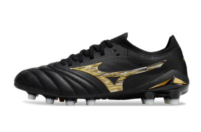 Mizuno Morelia Neo 4 FG Firm Ground Soccer Cleats - Black/Gold/White