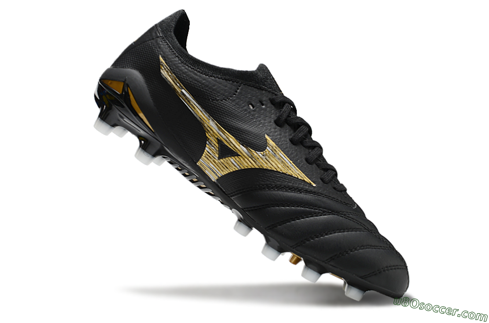 Mizuno Morelia Neo 4 FG Firm Ground Soccer Cleats - Black/Gold/White 4
