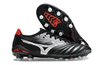 Mizuno Morelia Neo 4 FG Firm Ground Soccer Cleats - Black/White/Red