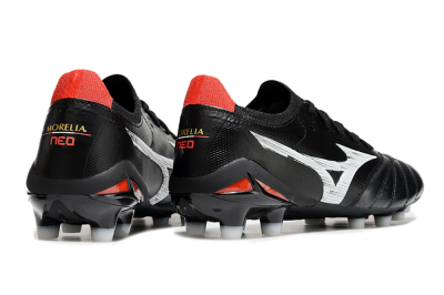 Mizuno Morelia Neo 4 FG Firm Ground Soccer Cleats - Black/White/Red