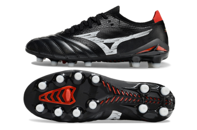 Mizuno Morelia Neo 4 FG Firm Ground Soccer Cleats - Black/White/Red