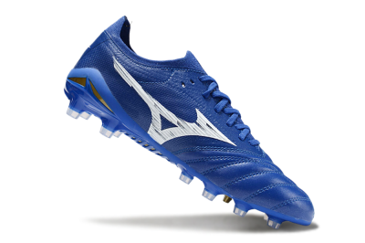 Mizuno Morelia Neo 4 FG Firm Ground Soccer Cleats - Blue/White/Gold