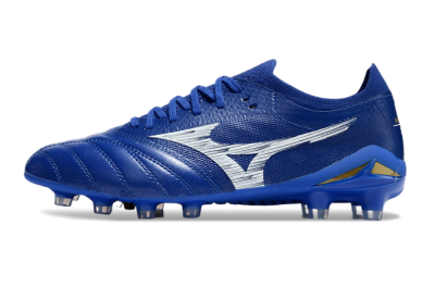 Mizuno Morelia Neo 4 FG Firm Ground Soccer Cleats - Blue/White/Gold