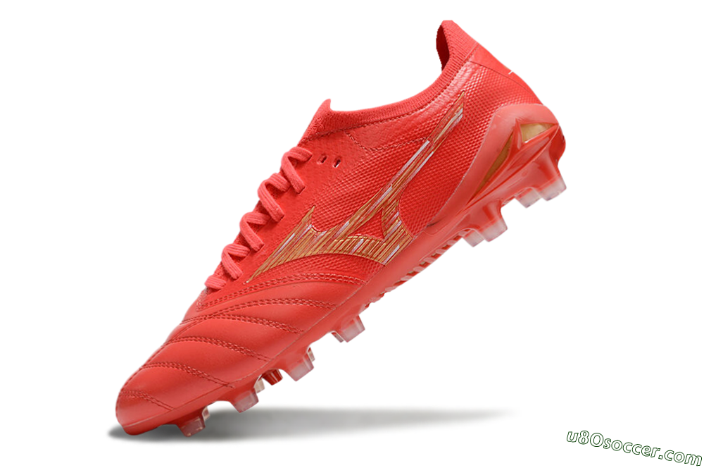 Mizuno Morelia Neo 4 FG Firm Ground Soccer Cleats - Red/Gold 5