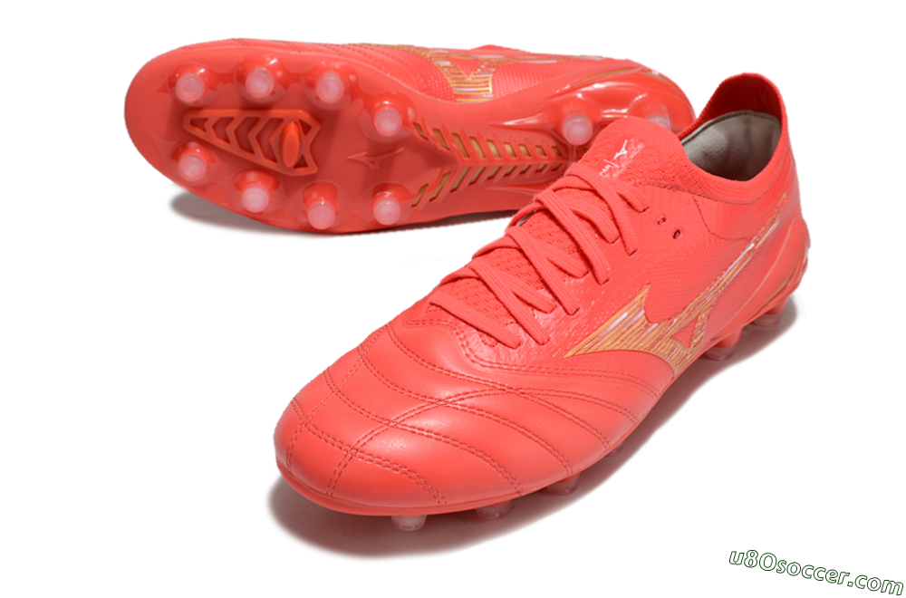 Mizuno Morelia Neo 4 FG Firm Ground Soccer Cleats - Red/Gold 3