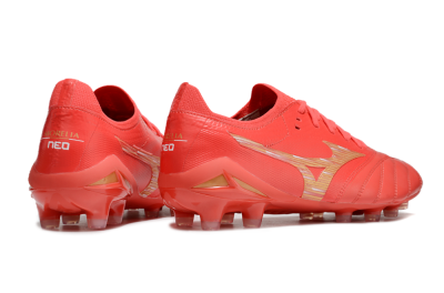 Mizuno Morelia Neo 4 FG Firm Ground Soccer Cleats - Red/Gold