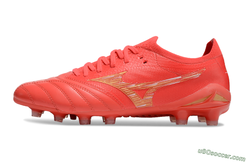 Mizuno Morelia Neo 4 FG Firm Ground Soccer Cleats - Red/Gold 2