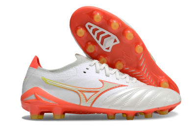 Mizuno Morelia Neo 4 FG Firm Ground Soccer Cleats - White/Red/Yellow