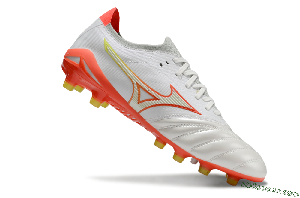 Mizuno Morelia Neo 4 FG Firm Ground Soccer Cleats - White/Red/Yellow 4