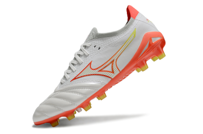 Mizuno Morelia Neo 4 FG Firm Ground Soccer Cleats - White/Red/Yellow