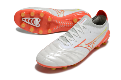 Mizuno Morelia Neo 4 FG Firm Ground Soccer Cleats - White/Red/Yellow