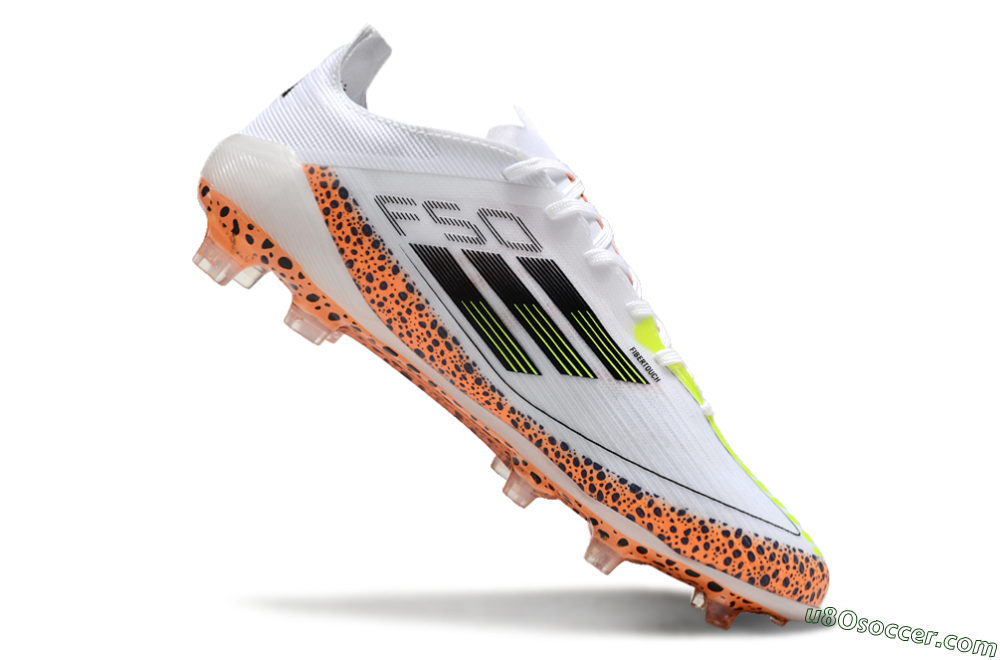 Adidas F50 Elite FG Firm Ground Soccer Cleats - White/Black/Leopard/Yellow 4