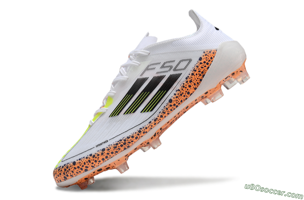 Adidas F50 Elite FG Firm Ground Soccer Cleats - White/Black/Leopard/Yellow 5