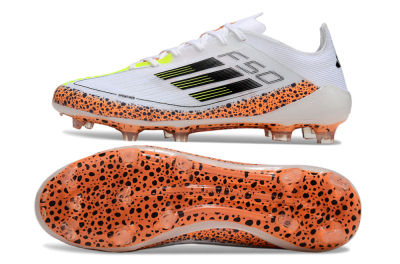 Adidas F50 Elite FG Firm Ground Soccer Cleats - White/Black/Leopard/Yellow