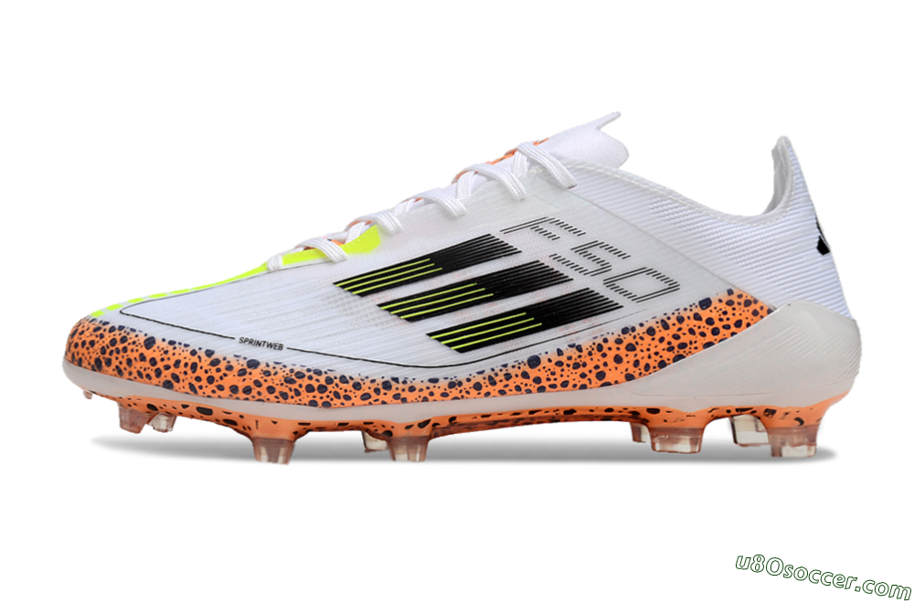 Adidas F50 Elite FG Firm Ground Soccer Cleats - White/Black/Leopard/Yellow 2