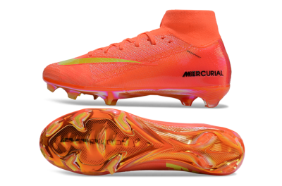 Nike Air Zoom Mercurial Superfly 10 Elite FG Firm Ground Soccer Cleats - Red/Yellow/Black/Gold