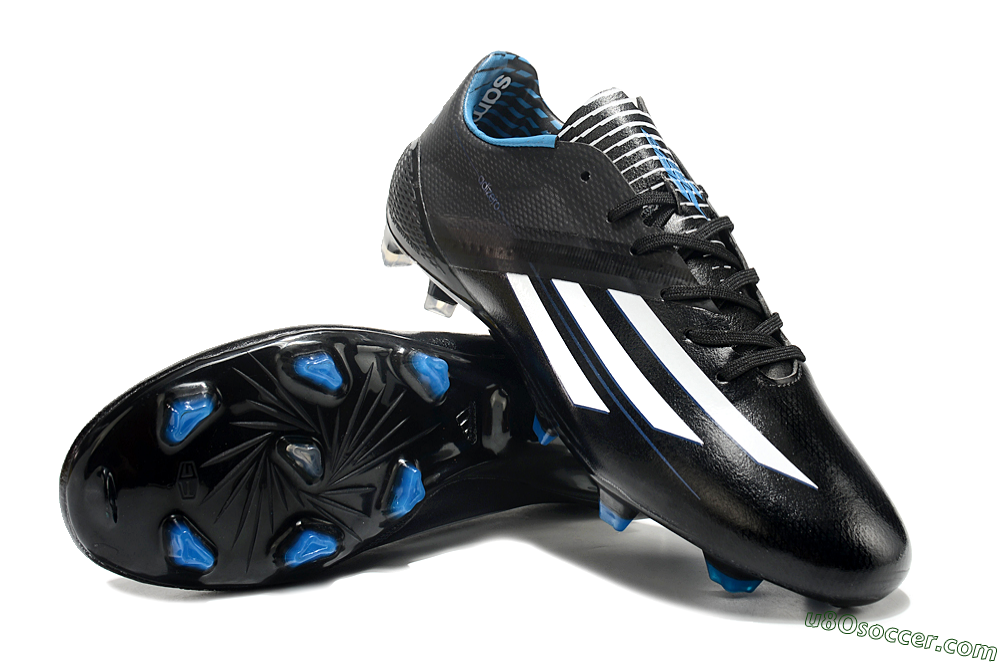 Adidas F50 Adizero Elite FG Firm Ground Soccer Cleats - Black/White/Blue 3