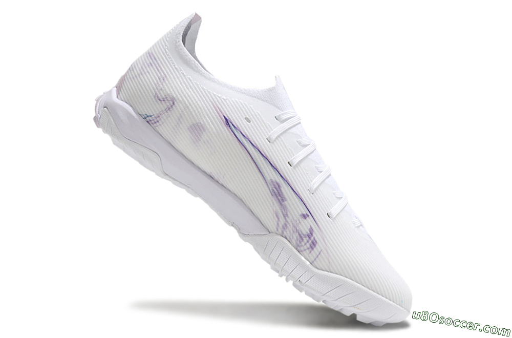 Puma Ultra Ultimate TF Artificial Turf Soccer Shoes - White/Purple/Blue 4
