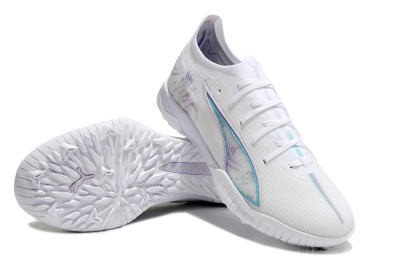 Puma Ultra Ultimate TF Artificial Turf Soccer Shoes - White/Purple/Blue
