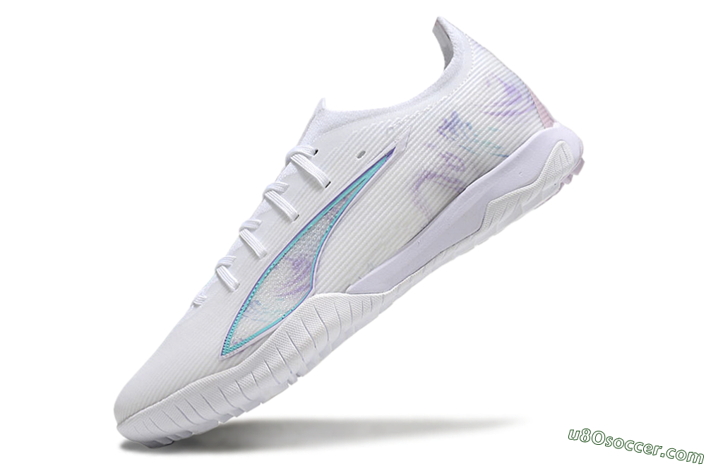 Puma Ultra Ultimate TF Artificial Turf Soccer Shoes - White/Purple/Blue 5