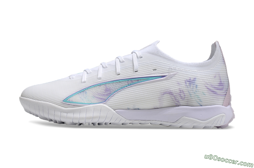 Puma Ultra Ultimate TF Artificial Turf Soccer Shoes - White/Purple/Blue 2